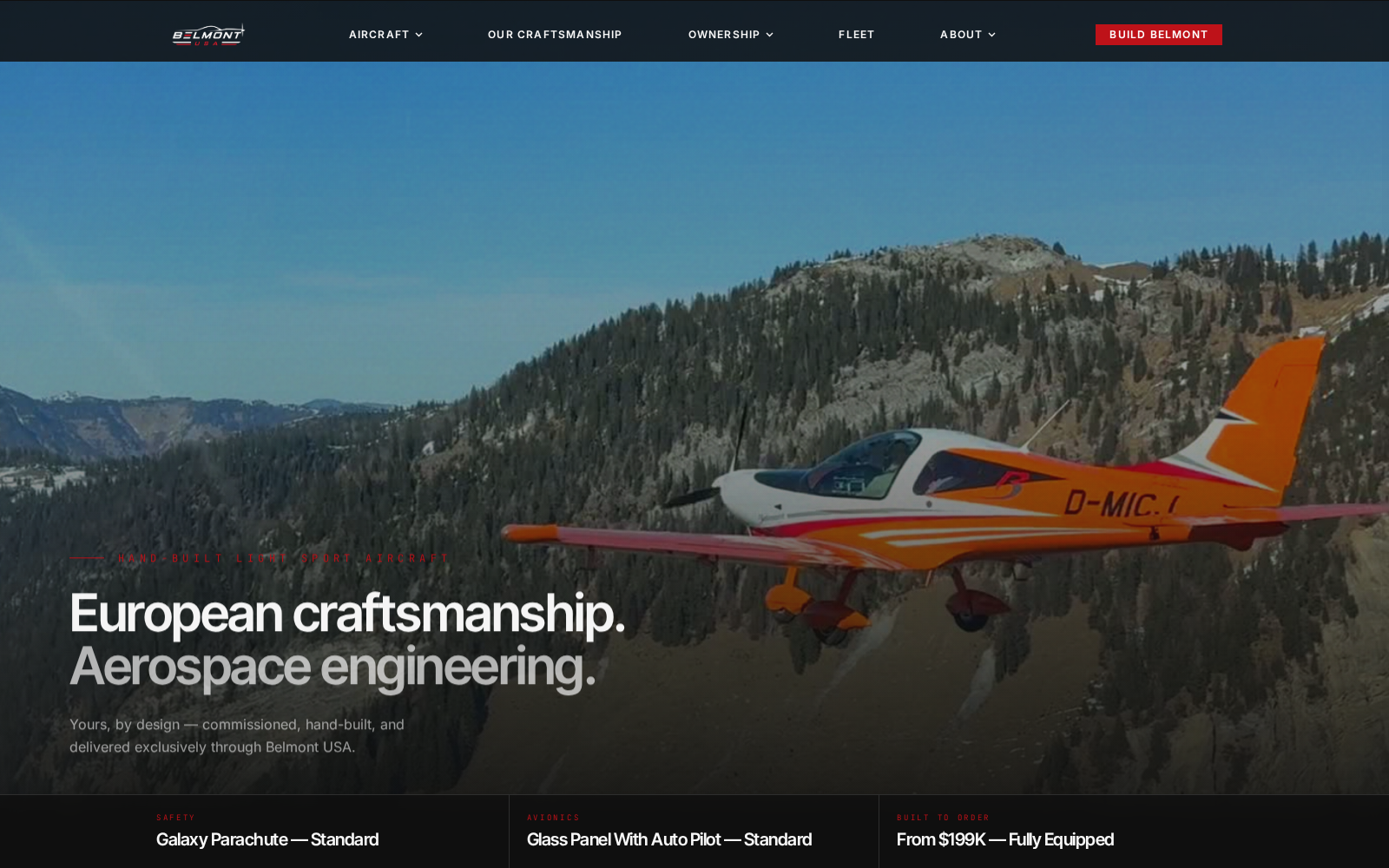 Belmont USA — Hand-Built Light Sport Aircraft — new website