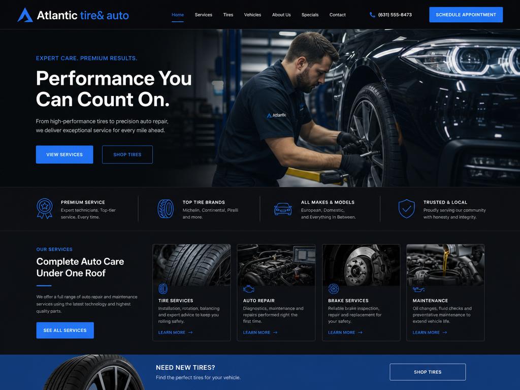 Atlantic tire& auto — new website