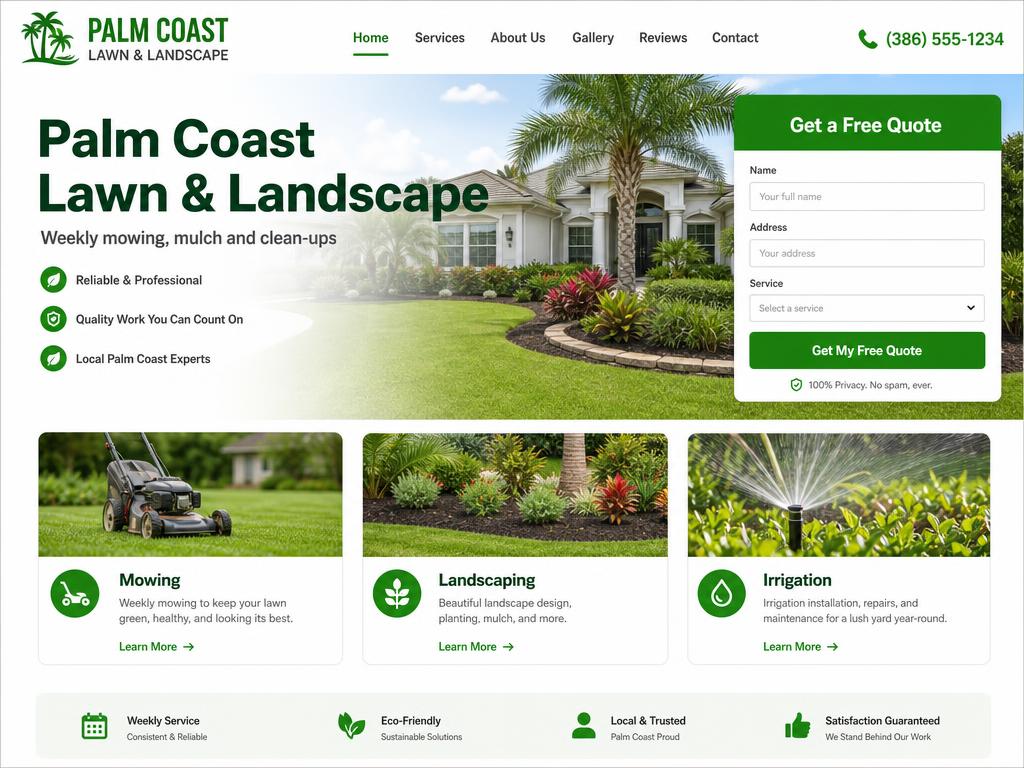 Palm Coast Lawn & Landscape — Palm Coast — new website