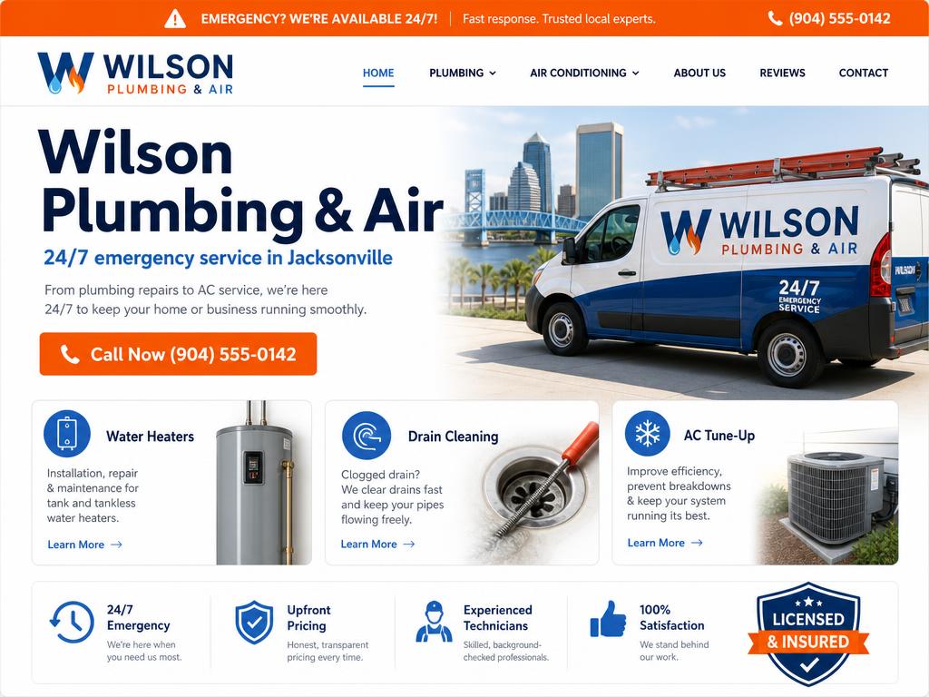 Wilson Plumbing & Air — Jacksonville — new website