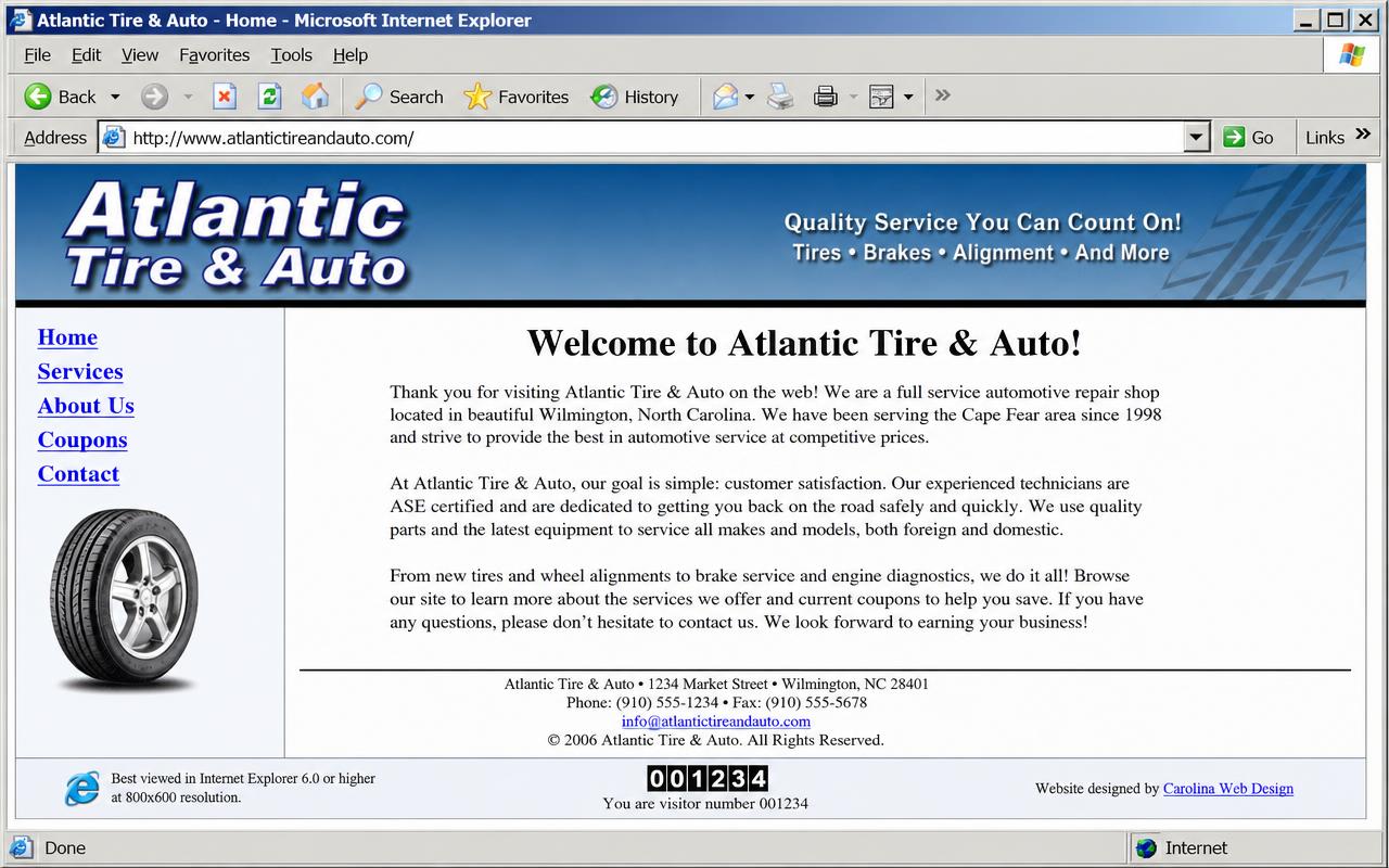 Atlantic tire& auto — old website