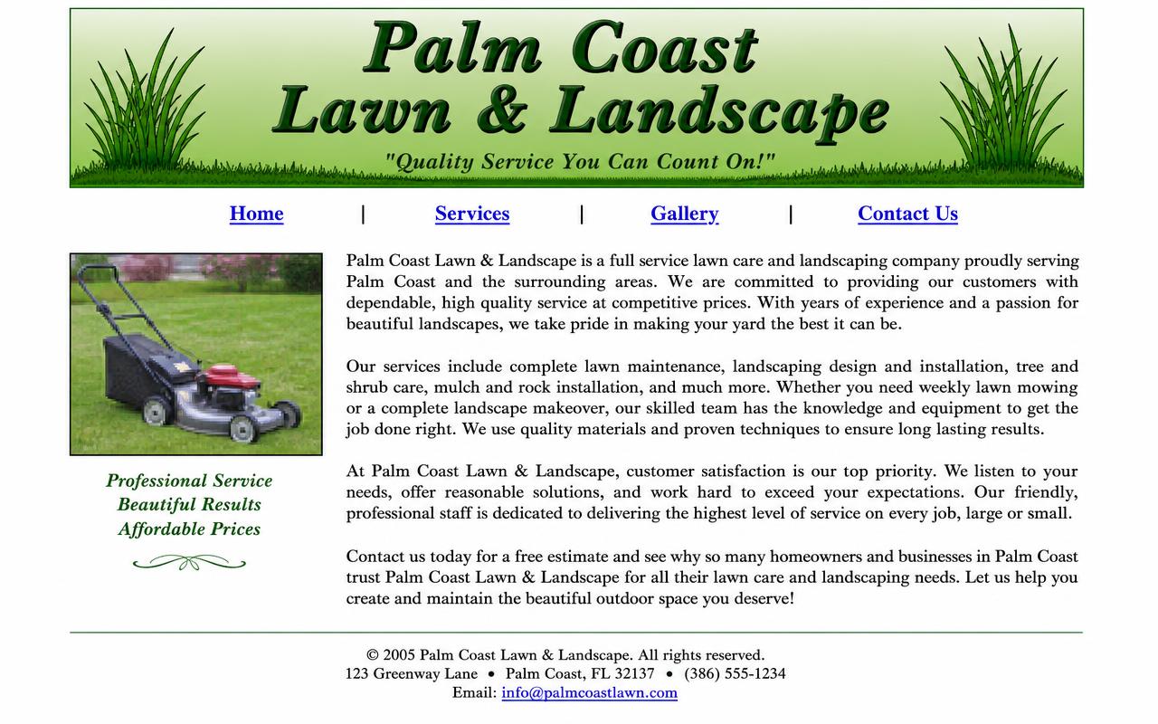 Palm Coast Lawn & Landscape — Palm Coast — old website